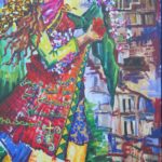 VENDU 28 - Le rêve du retour ou la femme de Qaraqosh - acrylique sur toile - 104x154 Est.2 500 $
