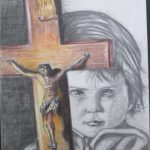 VENDU 29 - Enfant au crucifix -  Crayon sur papier - 42x58 Est. 200 $